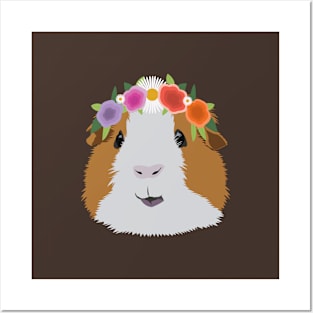 Flower Crown Guinea Pig Posters and Art